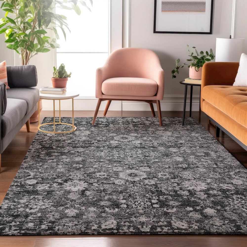 Premium Machine Washable Mayfield  Gray 2'6" x 3'10" Rug. Picture 5