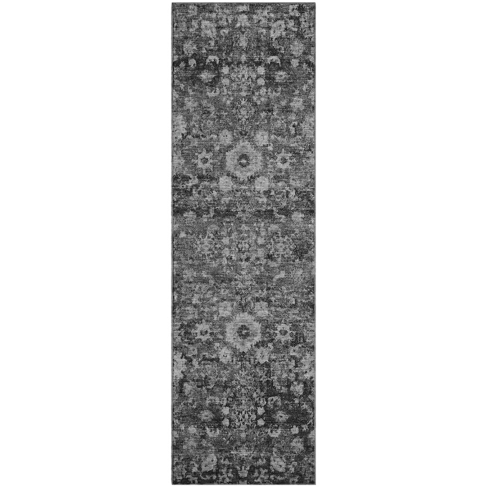 Premium Machine Washable Mayfield  Gray 2'3" x 7'6" Runner Rug. Picture 1