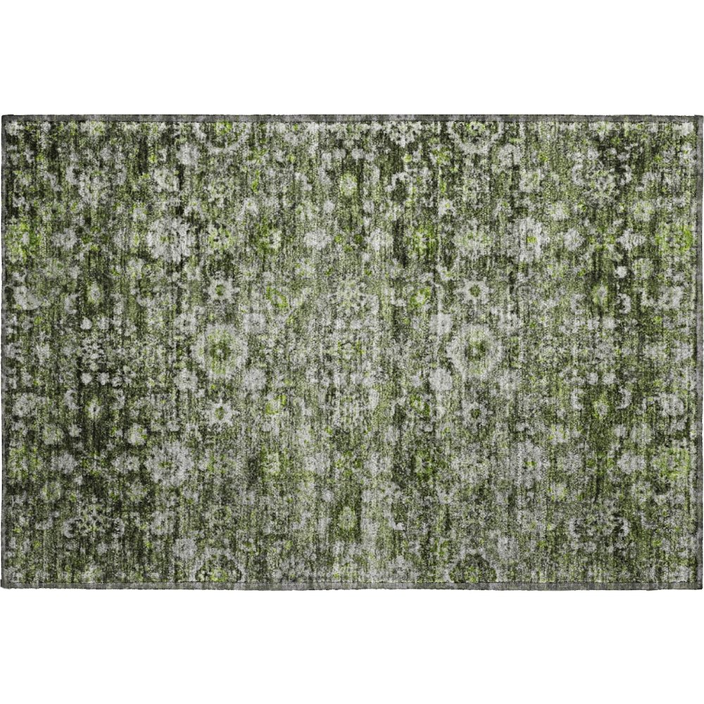 Premium Machine Washable Mayfield  Green 1'8" x 2'6" Rug. Picture 1