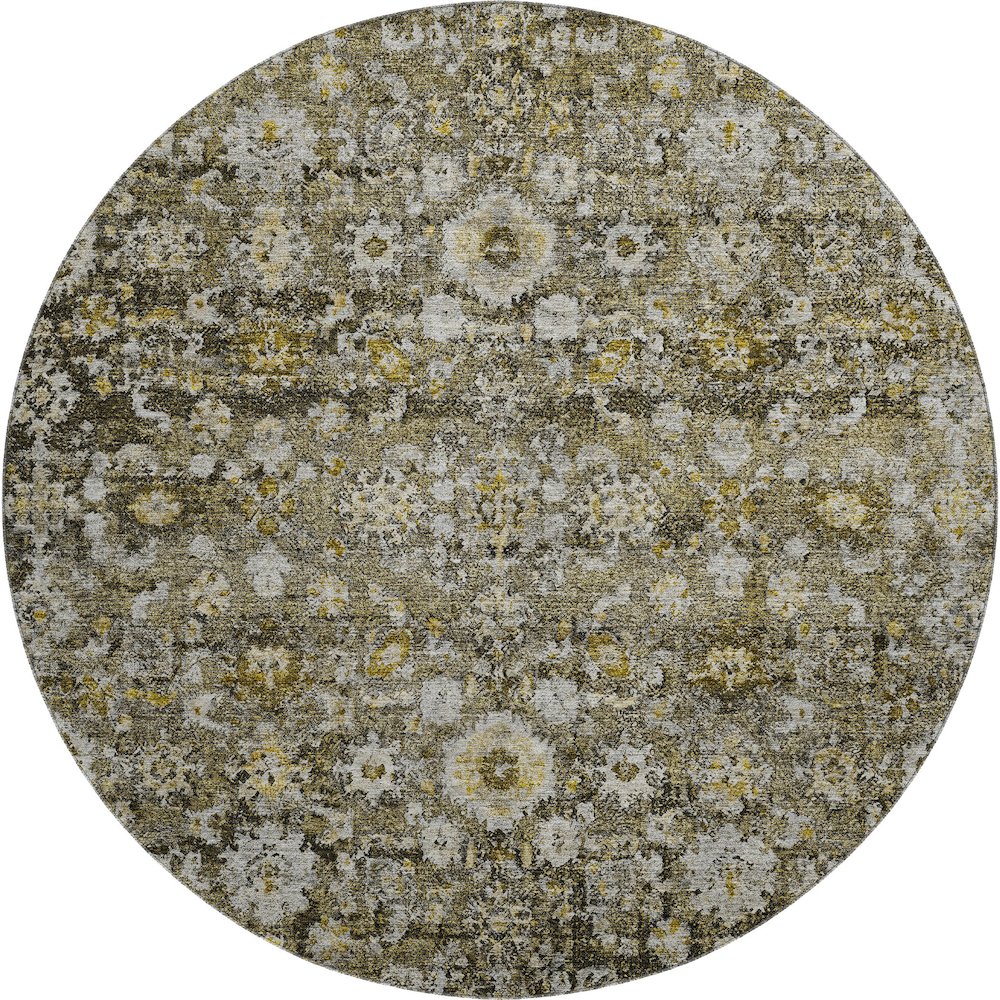 Premium Machine Washable Mayfield  Mocha 8' x 8' Round Rug. Picture 1
