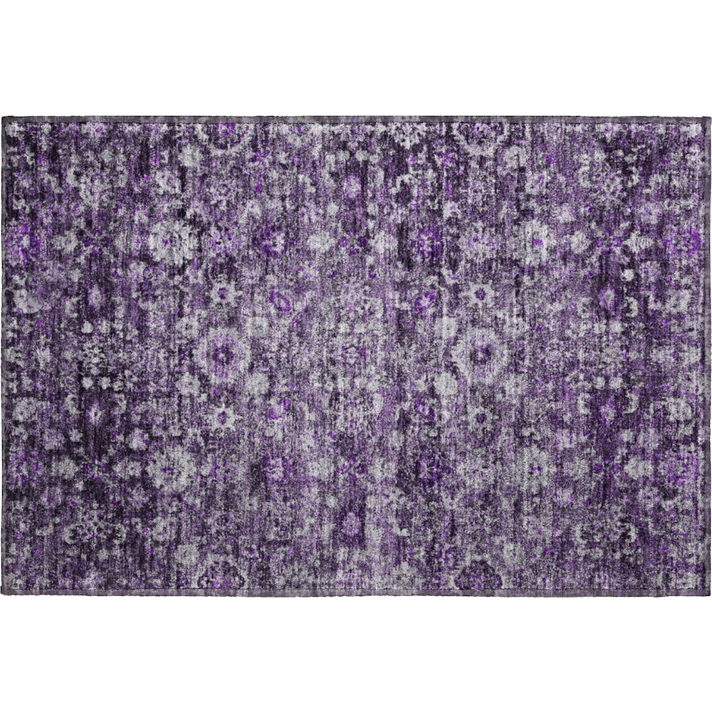 Premium Machine Washable Mayfield  Purple 1'8" x 2'6" Rug. Picture 1