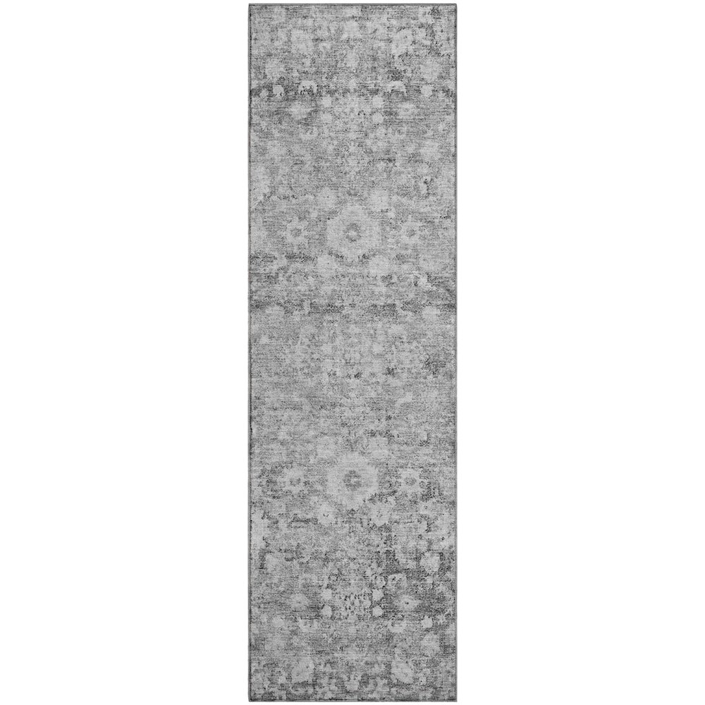 Premium Machine Washable Mayfield  Silver 2'3" x 7'6" Runner Rug. Picture 1
