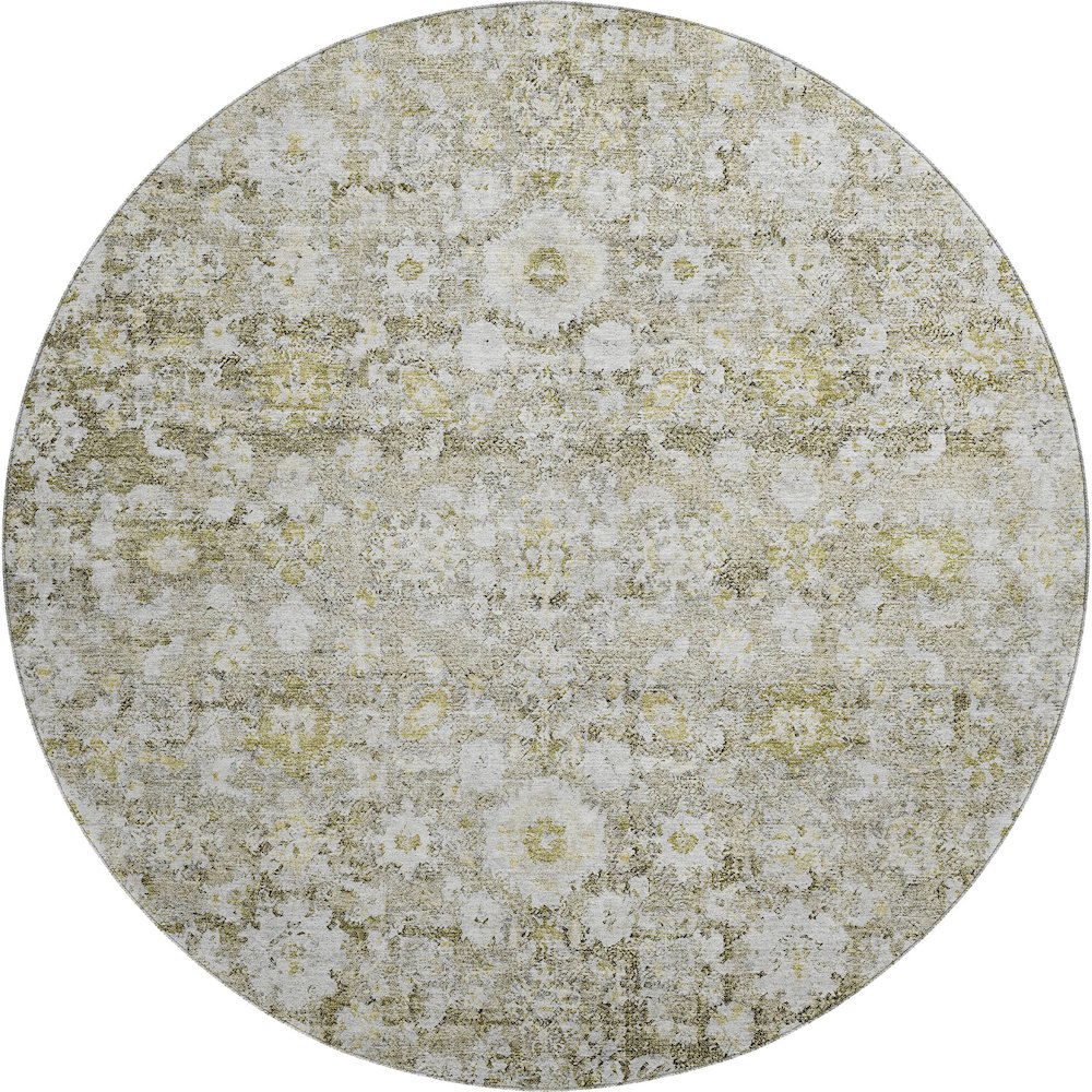 Premium Machine Washable Mayfield  Taupe 8' x 8' Round Rug. Picture 1