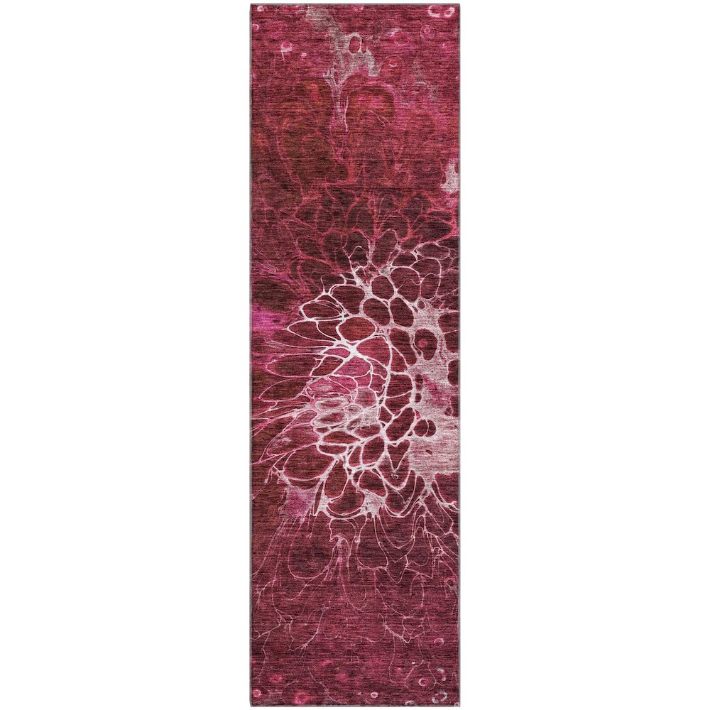 Premium Machine Washable Mayfield AMF652 Merlot 2'3" x 7'6" Runner Rug. Picture 1