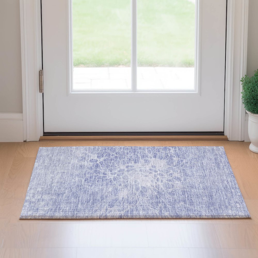 Premium Machine Washable Mayfield AMF653 Lavender 1'8" x 2'6" Rug. Picture 5