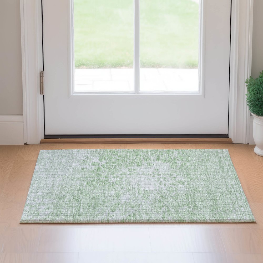 Premium Machine Washable Mayfield AMF653 Mint 1'8" x 2'6" Rug. Picture 5