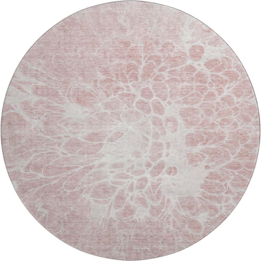 Premium Machine Washable Mayfield AMF653 Pink 8' x 8' Round Rug. Picture 1