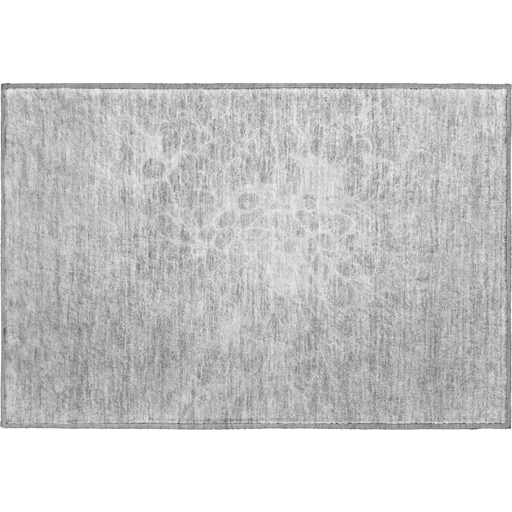 Premium Machine Washable Mayfield AMF653 Silver 1'8" x 2'6" Rug. Picture 1