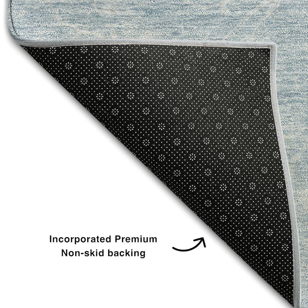 Premium Machine Washable Mayfield AMF653 Sky 1'8" x 2'6" Rug. Picture 2