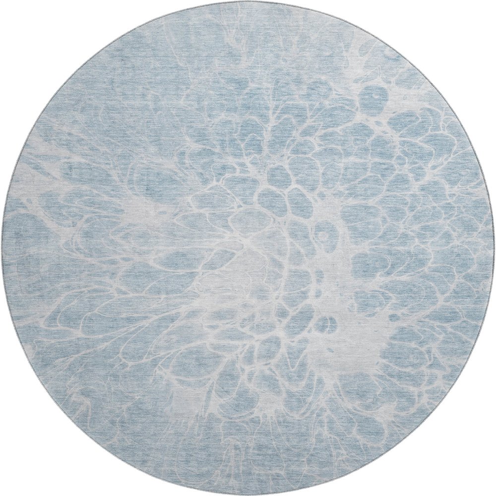 Premium Machine Washable Mayfield AMF653 Sky 8' x 8' Round Rug. Picture 1