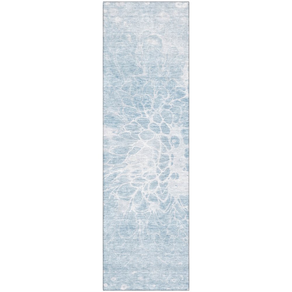 Premium Machine Washable Mayfield AMF653 Sky 2'3" x 7'6" Runner Rug. Picture 1
