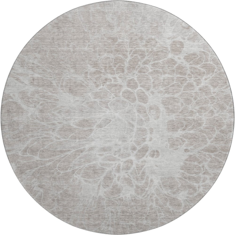 Premium Machine Washable Mayfield AMF653 Taupe 8' x 8' Round Rug. Picture 1