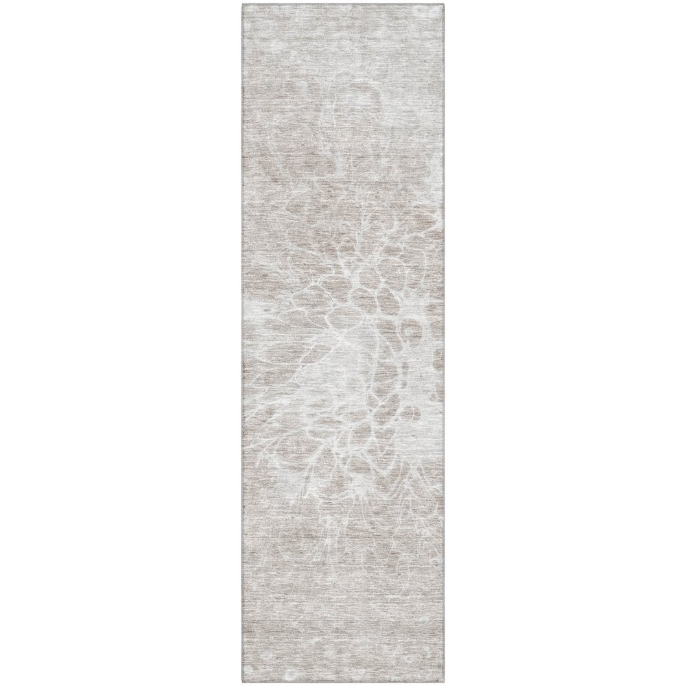 Premium Machine Washable Mayfield AMF653 Taupe 2'3" x 7'6" Runner Rug. Picture 1