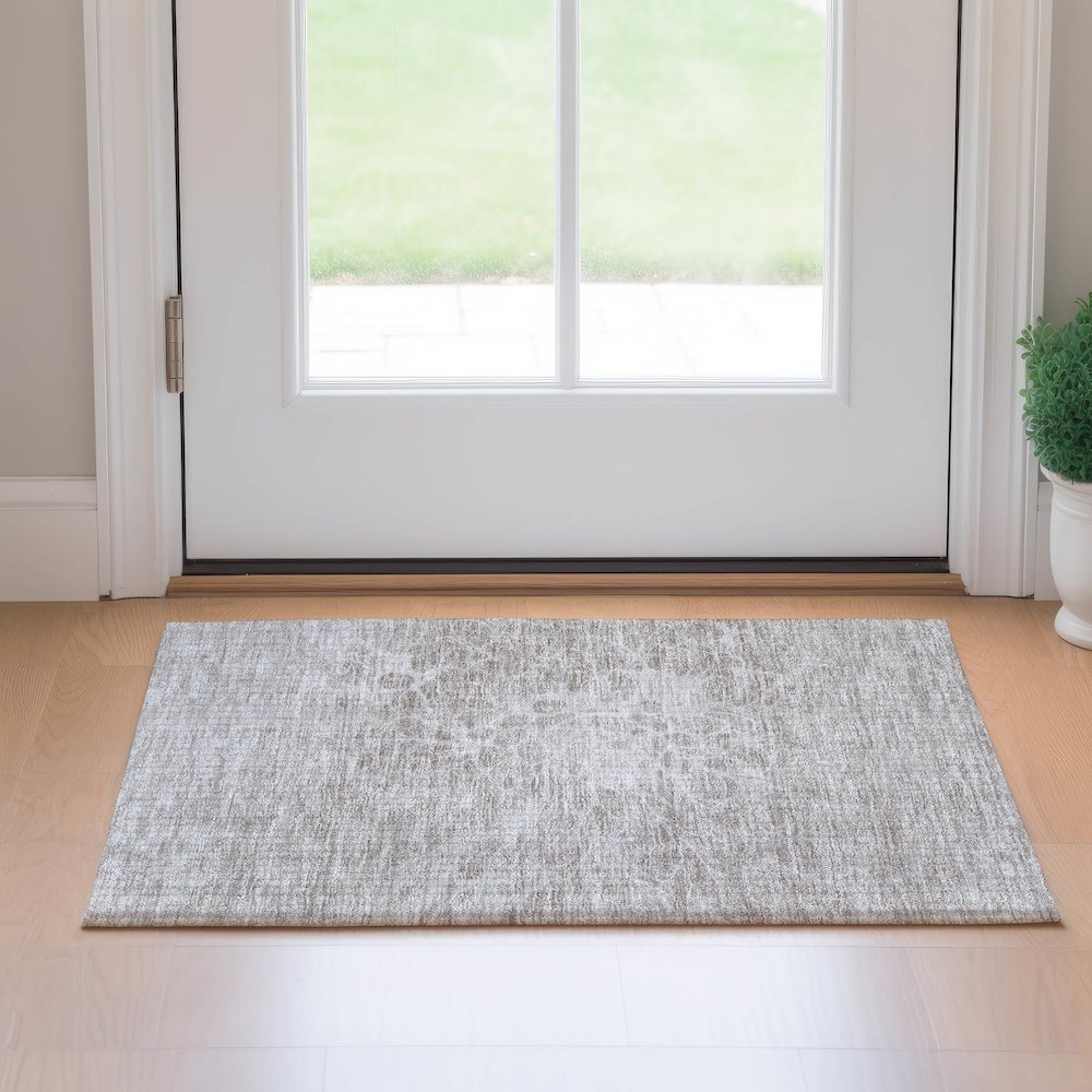 Premium Machine Washable Mayfield AMF653 Taupe 1'8" x 2'6" Rug. Picture 5