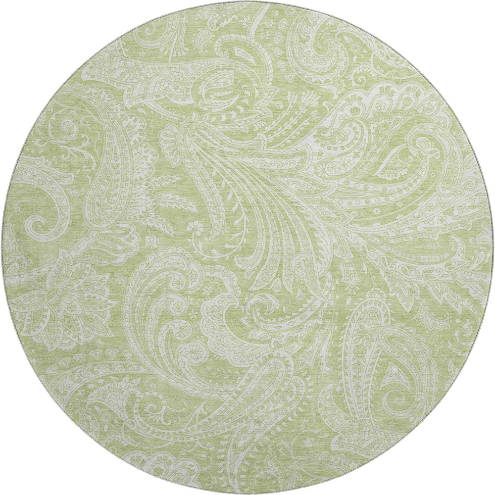 Premium Machine Washable Mayfield AMF654 Aloe 8' x 8' Round Rug. Picture 1