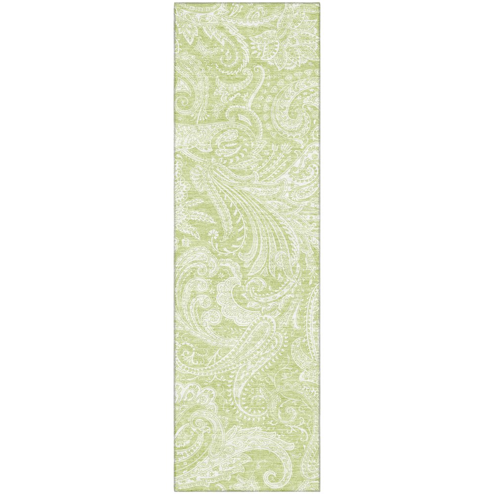 Premium Machine Washable Mayfield AMF654 Aloe 2'3" x 7'6" Runner Rug. Picture 1