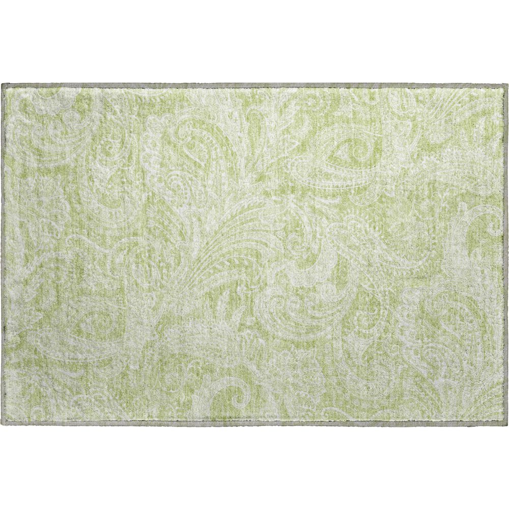 Premium Machine Washable Mayfield AMF654 Aloe 1'8" x 2'6" Rug. Picture 1