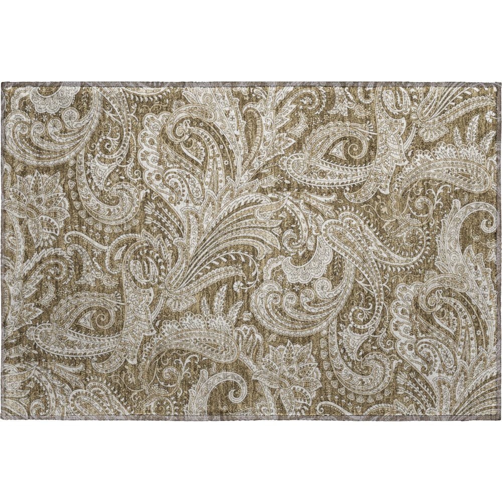 Premium Machine Washable Mayfield AMF654 Chocolate 1'8" x 2'6" Rug. Picture 1