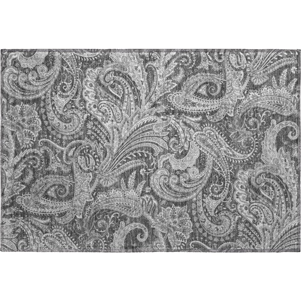 Premium Machine Washable Mayfield AMF654 Gray 1'8" x 2'6" Rug. Picture 1