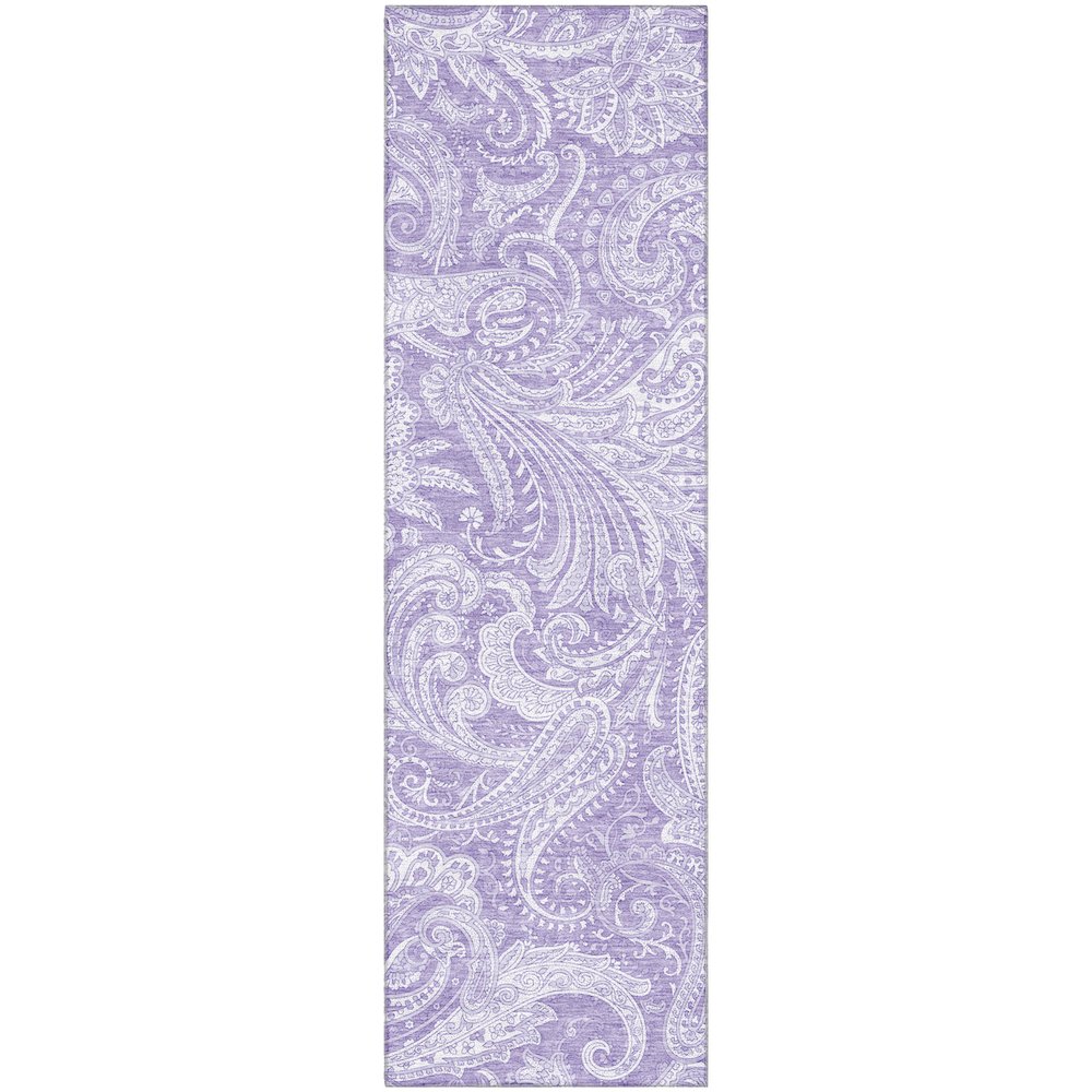 Premium Machine Washable Mayfield AMF654 Lavender 2'3" x 7'6" Runner Rug. Picture 1