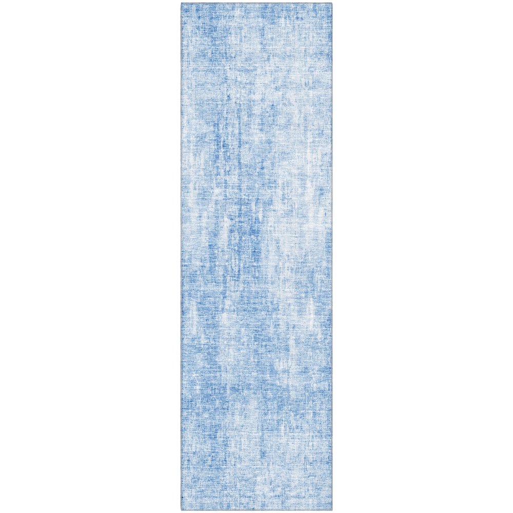 Premium Machine Washable Mayfield AMF656 Blue 2'3" x 7'6" Runner Rug. Picture 1
