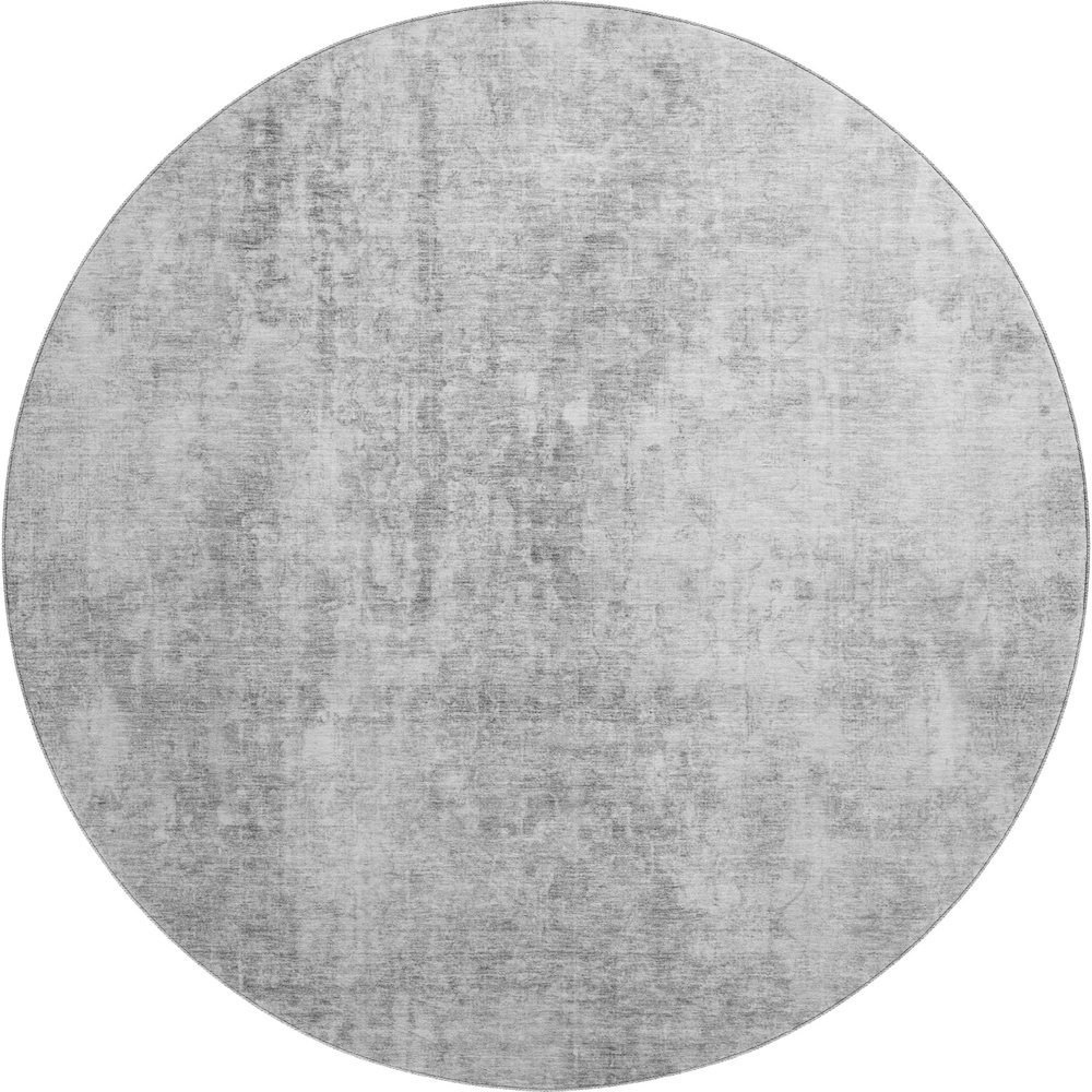 Premium Machine Washable Mayfield AMF656 Gray 8' x 8' Round Rug. Picture 1