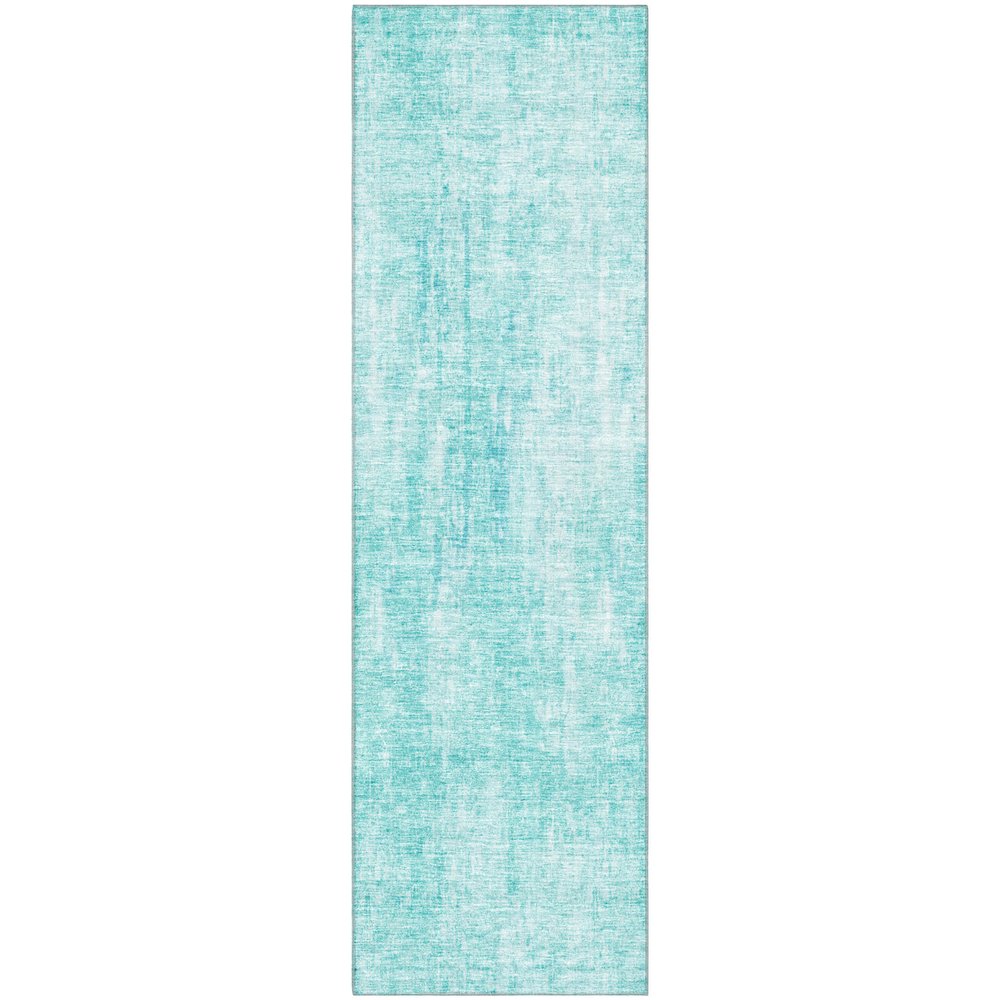 Premium Machine Washable Mayfield AMF656 Teal 2'3" x 7'6" Runner Rug. Picture 1