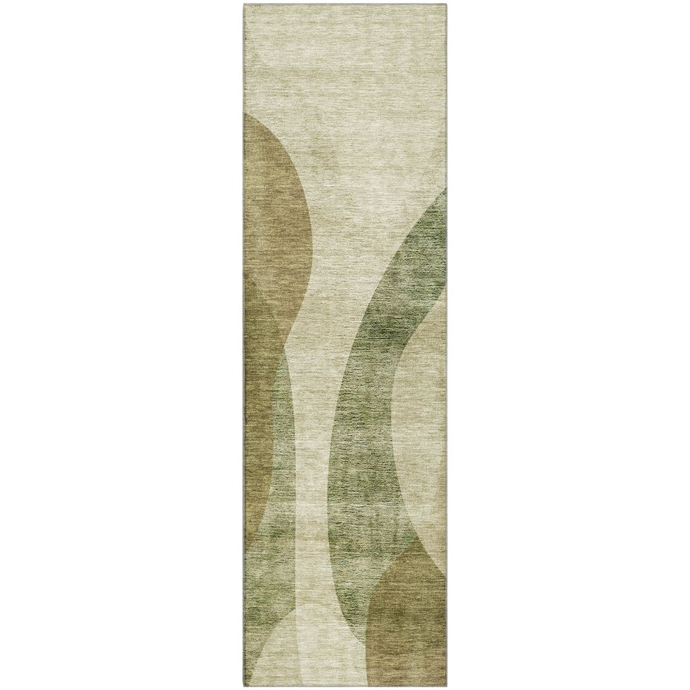 Premium Machine Washable Mayfield AMF657 Beige 2'3" x 7'6" Runner Rug. Picture 1
