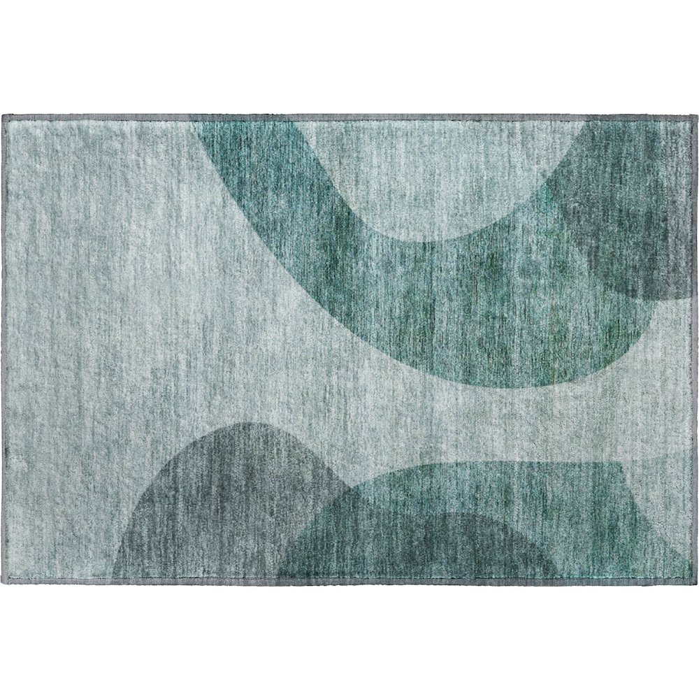 Premium Machine Washable Mayfield AMF657 Green 1'8" x 2'6" Rug. Picture 1