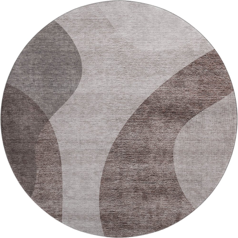 Premium Machine Washable Mayfield AMF657 Mocha 8' x 8' Round Rug. Picture 1