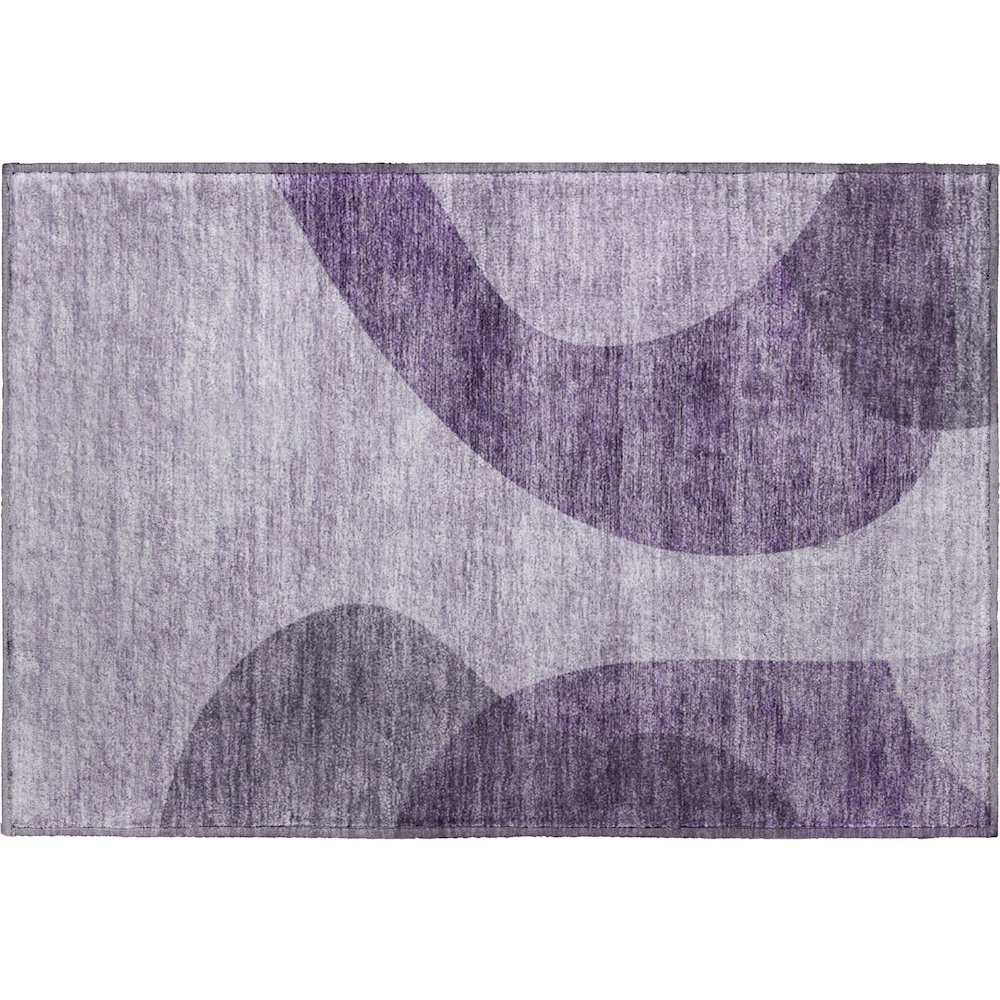 Premium Machine Washable Mayfield AMF657 Purple 1'8" x 2'6" Rug. Picture 1