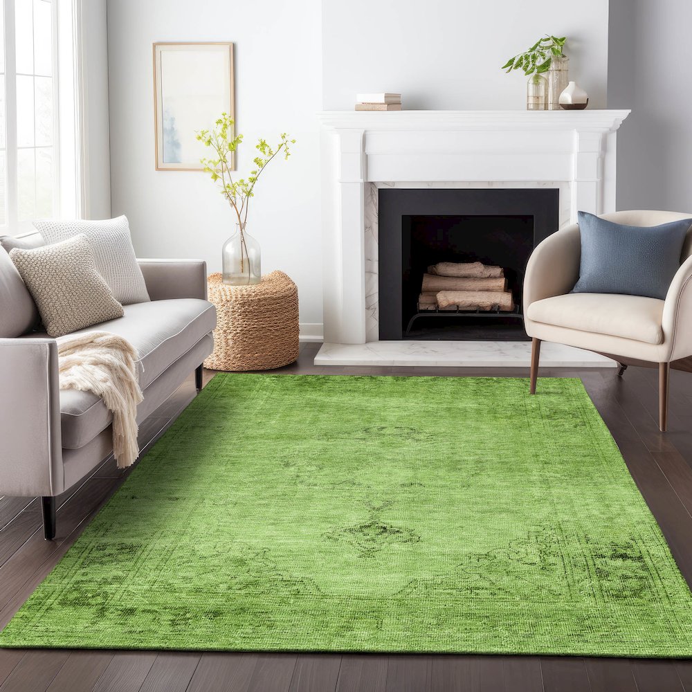 Premium Machine Washable Mayfield AMF658 Aloe 2'6" x 3'10" Rug. Picture 5