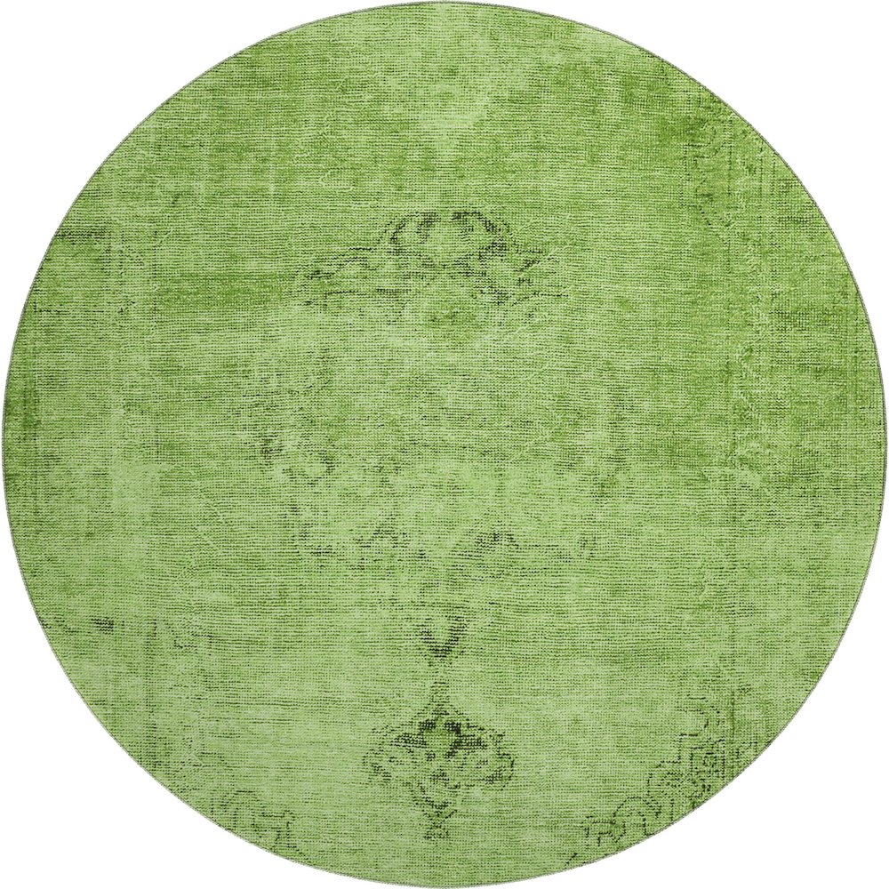 Premium Machine Washable Mayfield AMF658 Aloe 8' x 8' Round Rug. Picture 1