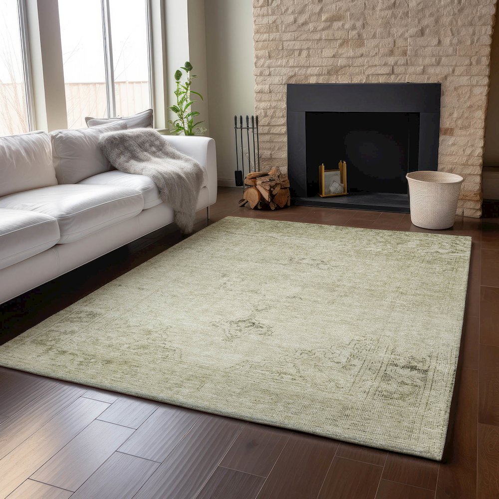 Premium Machine Washable Mayfield AMF658 Beige 2'6" x 3'10" Rug. Picture 6