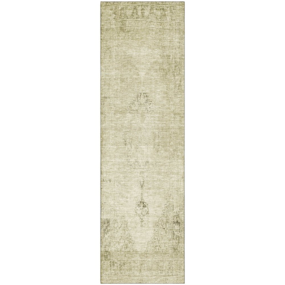 Premium Machine Washable Mayfield AMF658 Beige 2'3" x 7'6" Runner Rug. Picture 1