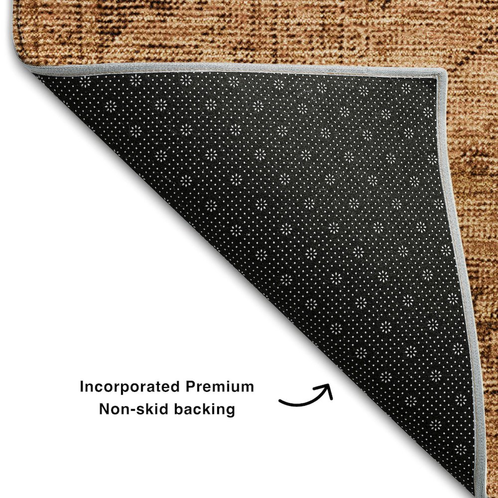 Premium Machine Washable Mayfield AMF658 Copper 1'8" x 2'6" Rug. Picture 2