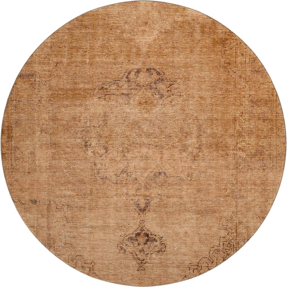 Premium Machine Washable Mayfield AMF658 Copper 8' x 8' Round Rug. Picture 1