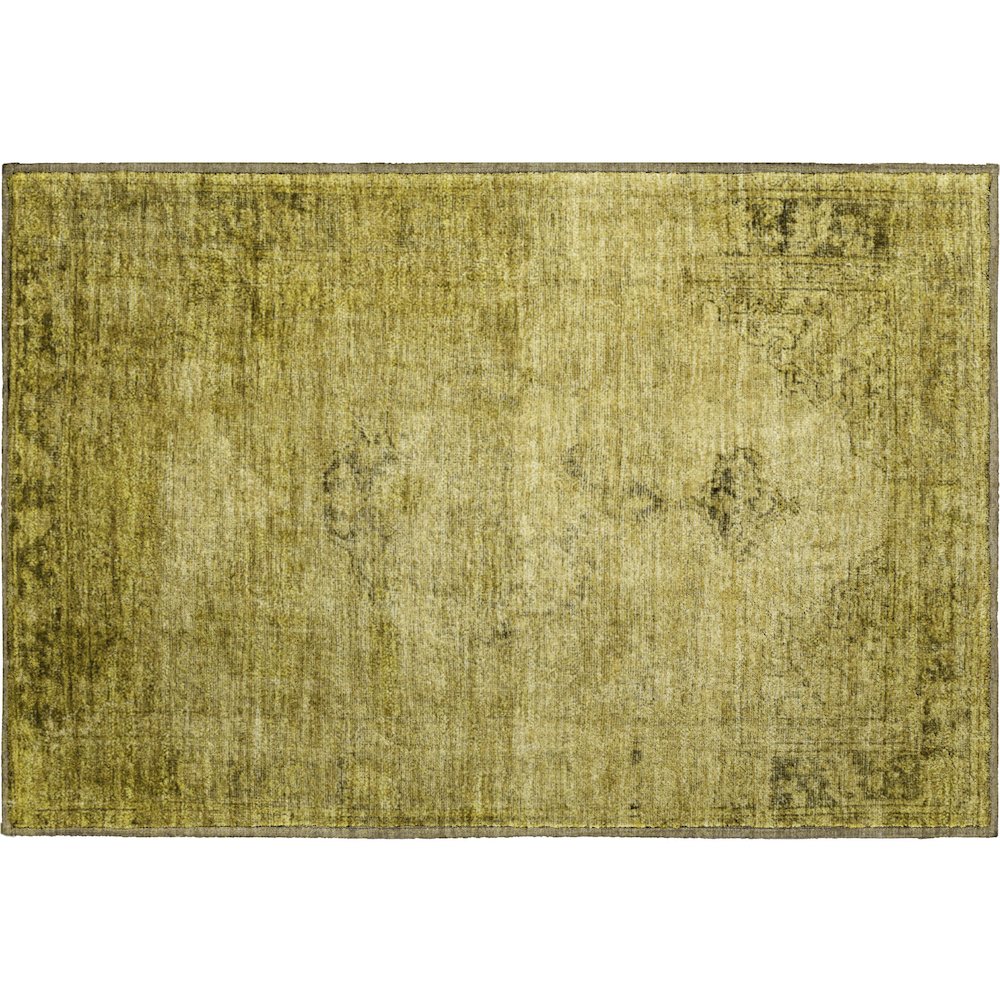 Premium Machine Washable Mayfield AMF658 Gold 1'8" x 2'6" Rug. Picture 1