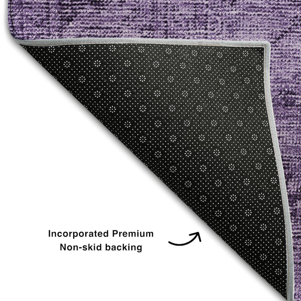 Premium Machine Washable Mayfield AMF658 Purple 1'8" x 2'6" Rug. Picture 2