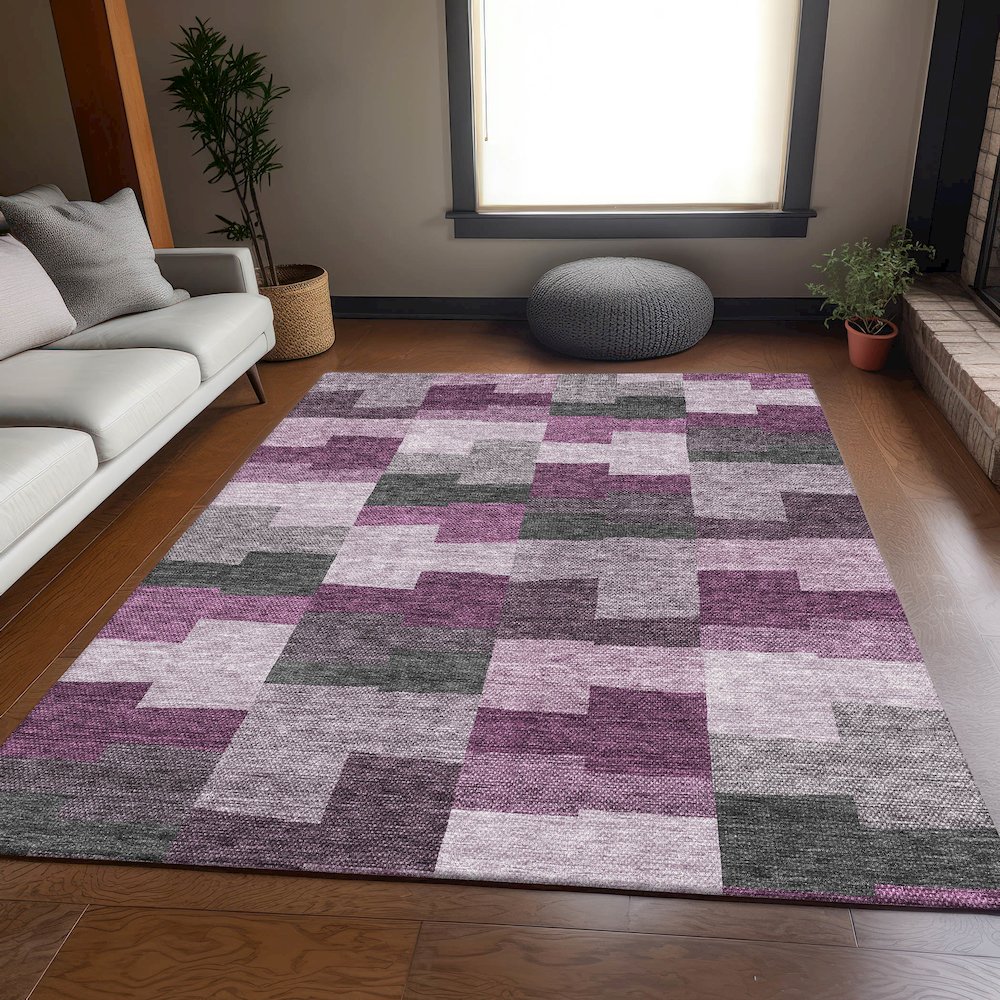 Premium Machine Washable Mayfield AMF659 Merlot 2'6" x 3'10" Rug. Picture 5