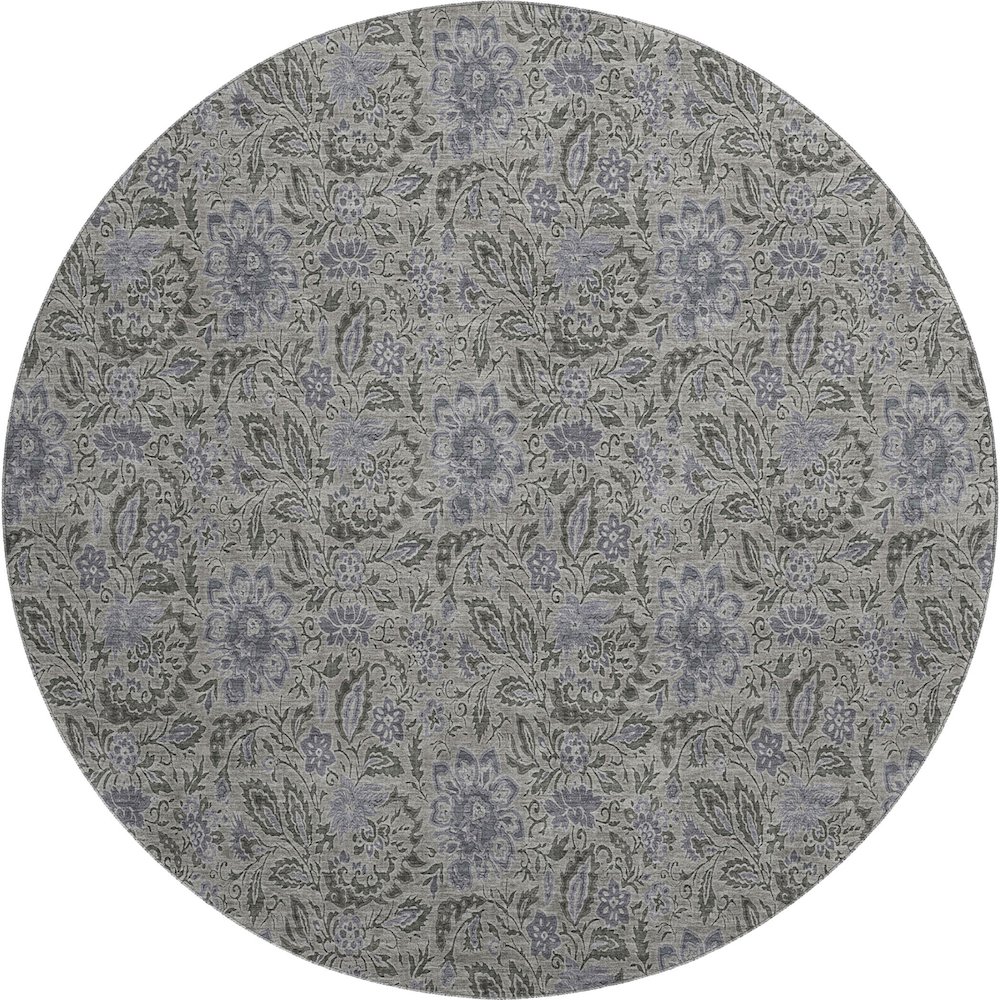 Premium Machine Washable Mayfield AMF660 Khaki 8' x 8' Round Rug. Picture 1
