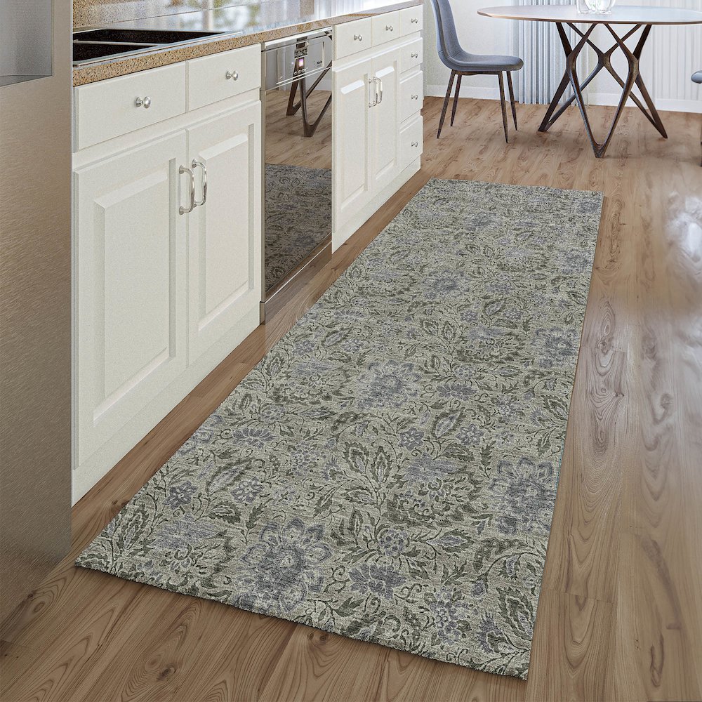 Premium Machine Washable Mayfield AMF660 Khaki 2'3" x 7'6" Runner Rug. Picture 5
