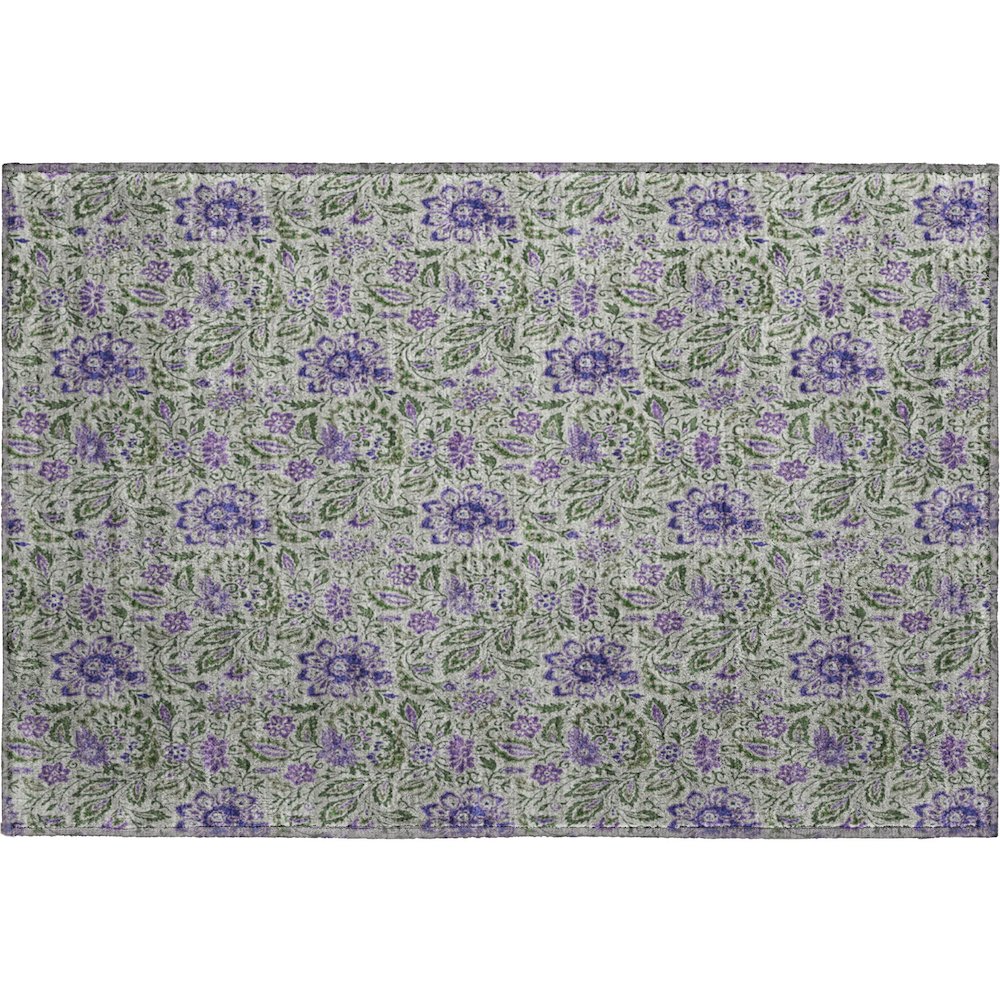 Premium Machine Washable Mayfield AMF660 Olive 1'8" x 2'6" Rug. Picture 1