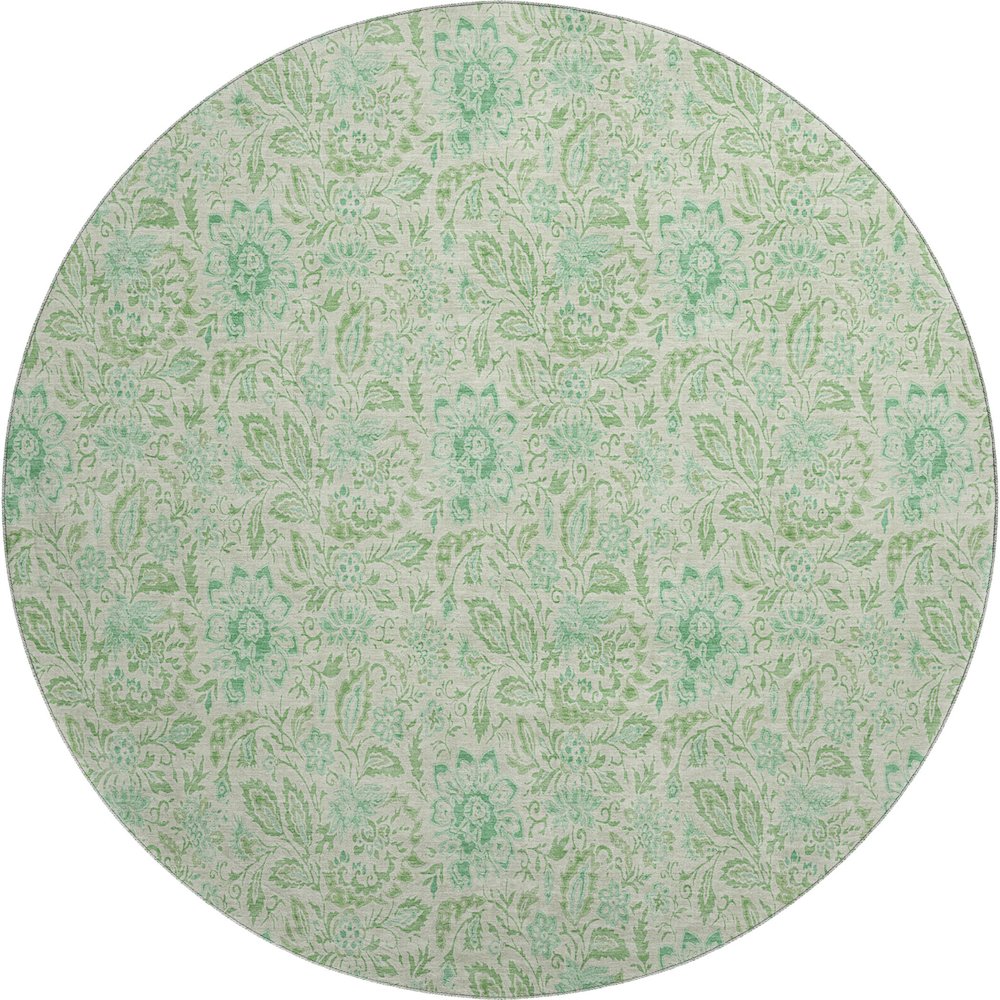 Premium Machine Washable Mayfield AMF660 Sage 8' x 8' Round Rug. Picture 1