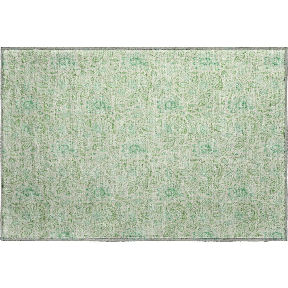 Premium Machine Washable Mayfield AMF660 Sage 1'8" x 2'6" Rug. Picture 1