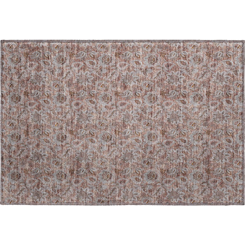 Premium Machine Washable Mayfield AMF661 Copper 1'8" x 2'6" Rug. Picture 1