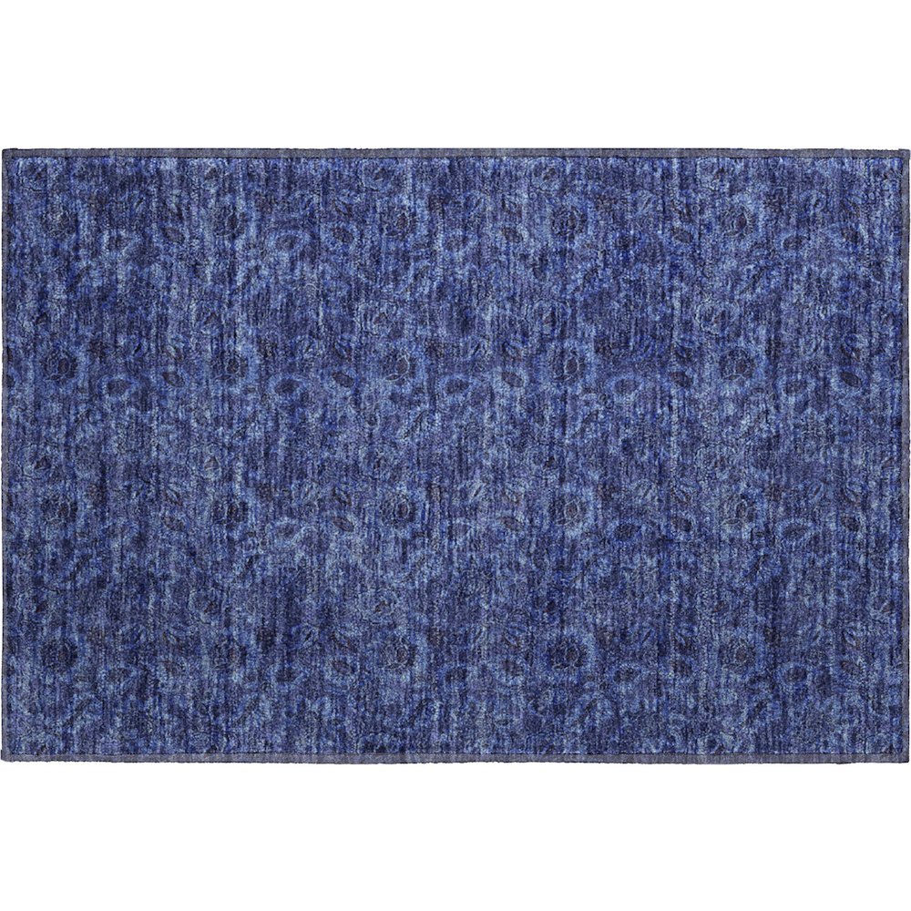 Premium Machine Washable Mayfield AMF661 Navy 1'8" x 2'6" Rug. Picture 1