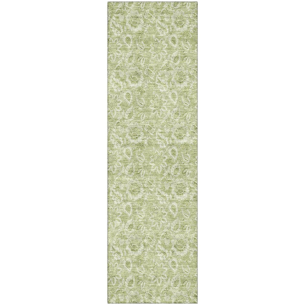 Premium Machine Washable Mayfield AMF662 Aloe 2'3" x 7'6" Runner Rug. Picture 1