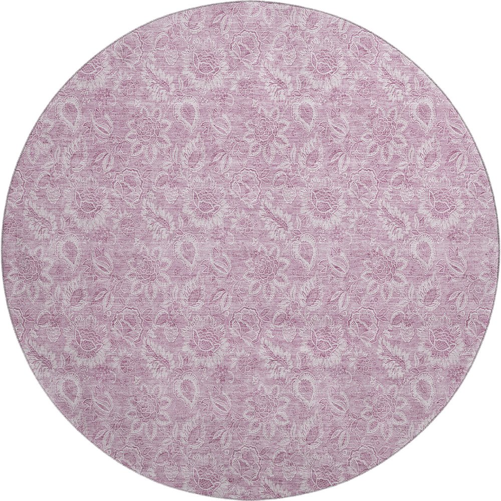 Premium Machine Washable Mayfield AMF662 Blush 8' x 8' Round Rug. Picture 1