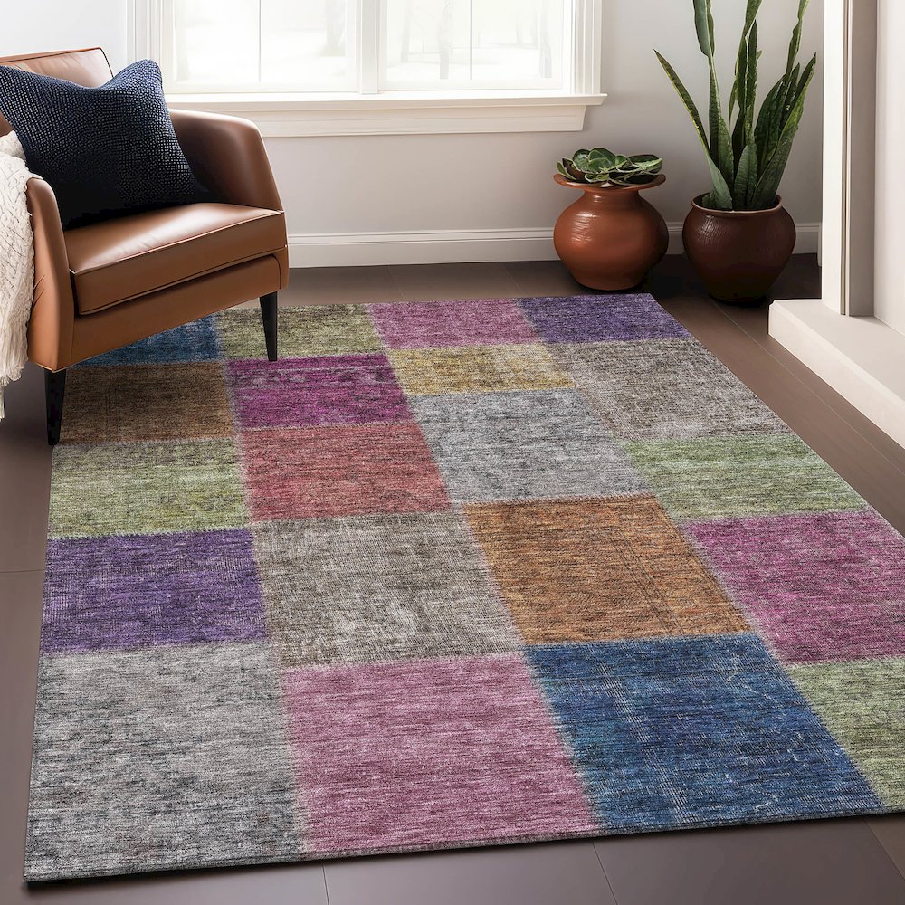 Premium Machine Washable Mayfield AMF663 Copper 2'6" x 3'10" Rug. Picture 6